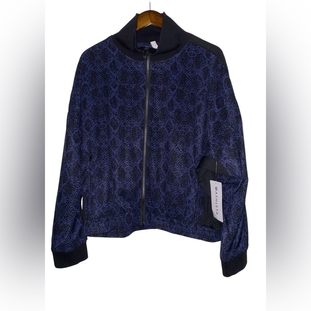 Athleta Brooklyn Track Silky Bomber Jacket Workout Water Repellent NEW Women L